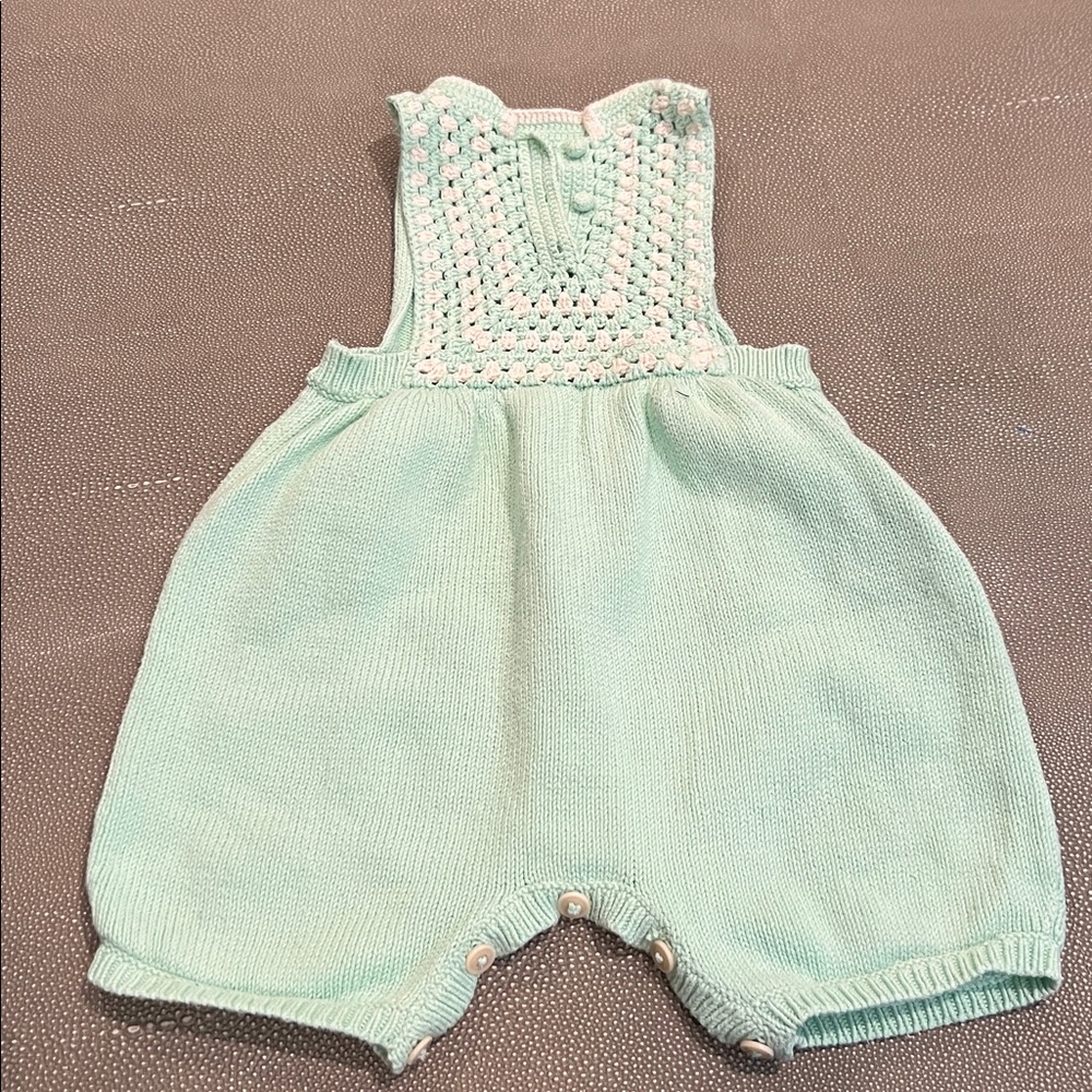Misha And Puff Mint Green Knitted Bodysuit